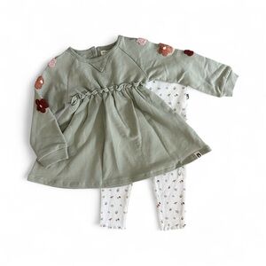 Rabbit + Bear Organic Cotton Tunic & Leggings Set Girls Size 24 Months NWT